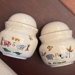 Vintage Heartland Farm Scene Country Salt Pepper Shakers